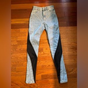 Muglar X H&M spiral panel jeans